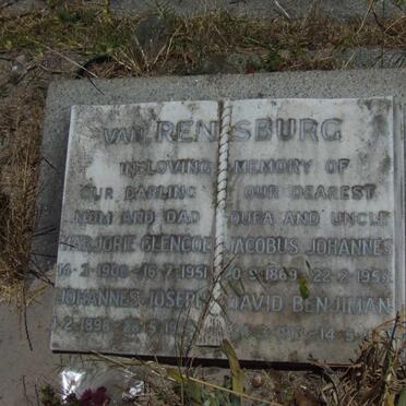 RENSBURG Johannes Joseph, van 1896-1967 &amp; Marjorie Glencoe 1900-1951