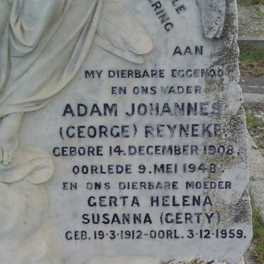 REYNEKE Adam Johannes 1908-1948 &amp; Gerta Helena Susanna 1912-1959