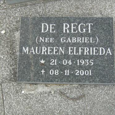 REGT Maureen Elfrieda, de nee GABRIEL 1935-2001