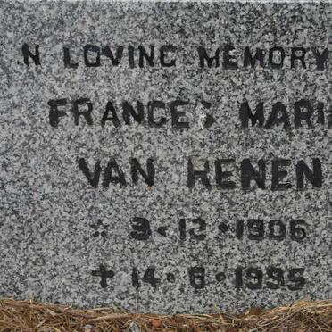RENEN Frances Maria, van 1906-1995