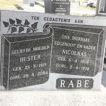 RABE Nicolaas 1906-1978 &amp; Hester 1915-2004
