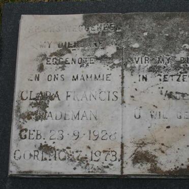 RADEMAN Clara Francis 1928-1973
