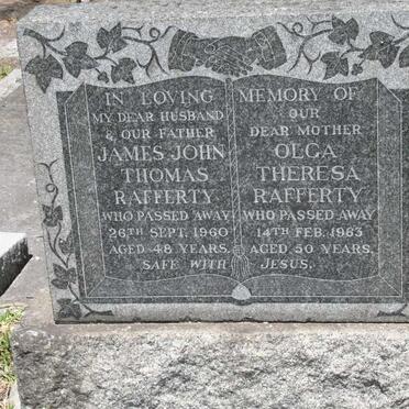 RAFFERTY James John Thomas -1960 &amp; Olga Theresa -1963
