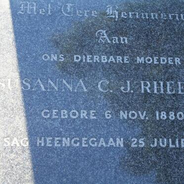 RHEEDER Susanna C.J. 1880-1965