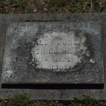 SINCLAIR Ronald Duncan 1909-1965