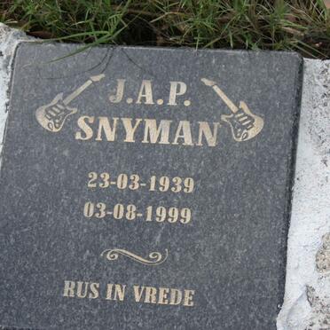 SNYMAN J.A.P. 1939-1999