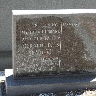 SNYDERS Gerald D.S. 1909-1975
