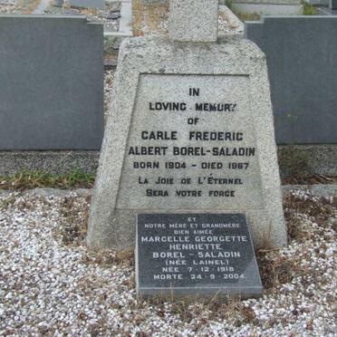 SALADIN Carle Frederic Albert, BOREL 1904-1967 &amp; Marcelle Georgette Henriette LAINEL 1918-2004