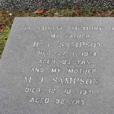 SAMPSON H.T. -1974 &amp; M.J. -1971