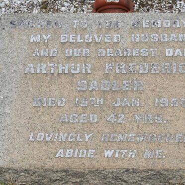 SADLER Arthur Frederick -1958