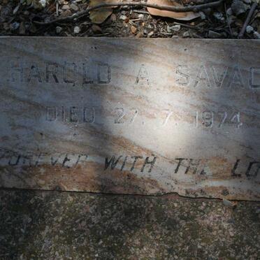 SAVAGE Harold A. -1974