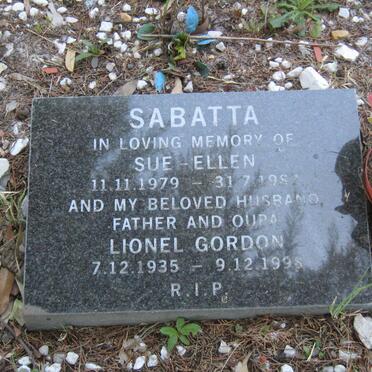 SABATTA Lionel Gordon 1935-1998 :: SABATTA Sue-Ellen 1979-1987