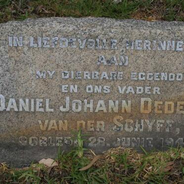 SCHYFF Daniel Johann Dederich, van der -1947