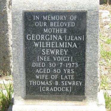 SEWREY Georgina Wilhelmina nee VOIGT -1973