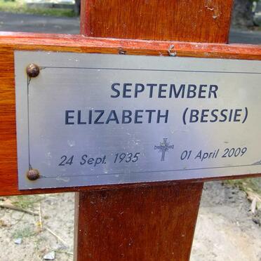 SEPTEMBER Elizabeth 1935-2009