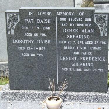 SHEARING Derek Alan -1978 :: SHEARING Ernest Frederick -1996