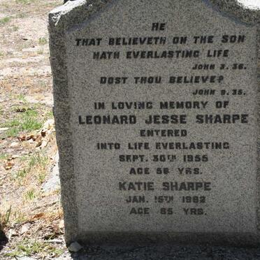 SHARPE Leonard Jesse -1955 &amp; Katie -1982