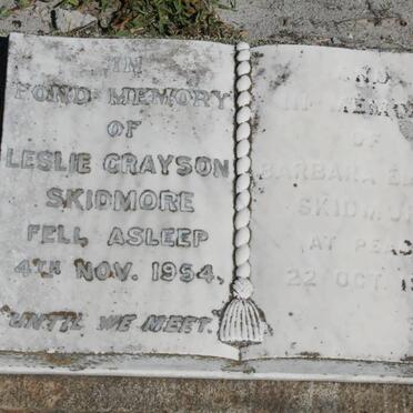 SKIDMORE Leslie Grayson -1954 &amp; Barbara Ellen -1990