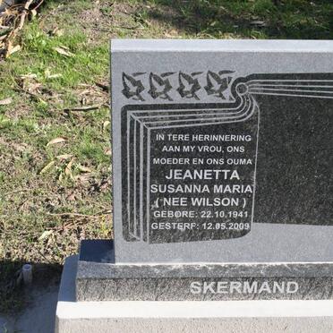 SKERMAND Jeanetta Susanna Maria nee WILSON 1941-2009