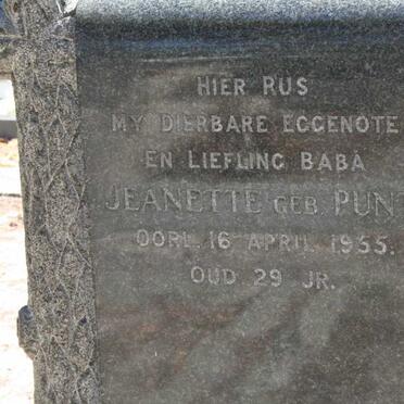 SLABBER Jeanette nee PUNT -1955 :: SLABBER ?