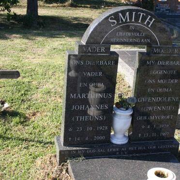 SMITH Marthinus Johannes 1928-2000 &amp; Gwendoline MYCROFT 1929-1997