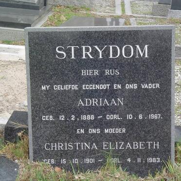 STRYDOM Adriaan 1888-1967 &amp; Christina Elizabeth 1901-1983