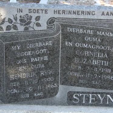 STEYN Hendrik Ryk 1903-1963 &amp; Cornelia Elizabeth 1911-1998