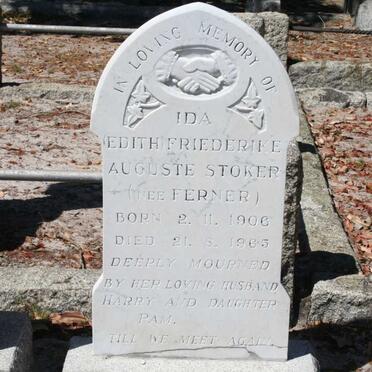 STOKER Ida Friederike Auguste nee FERNER 1906-1965