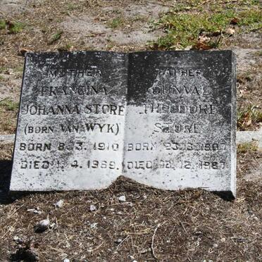 STORE Gunval Theodore 1907-1987 &amp; Francina Johanna VAN WYK 1910-1969