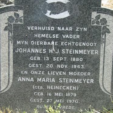 STEINMEYER Johannes H.J. 1880-1963 &amp; Anna Maria HEINECKEN 1879-1970