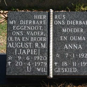 STEFFEN August R.M. 1920-1979 &amp; Anna 1927-1997