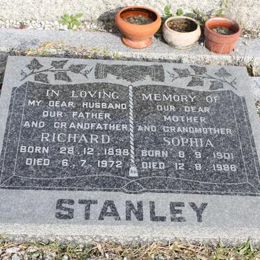 STANLEY Richard 1898-1972 &amp; Sophia 1901-1988