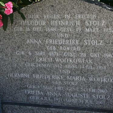 STOLZ Theodor Heinrich 1868-1952 &amp; Anna Friederike ROWOLD 1871-1967 :: STOLTZ Frieda Anna Auguste 1911-2001