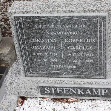 STEENKAMP Cornelius Carolus 1922-2009 &amp; Christina MARAIS 1924-2001