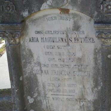 SUTTON Susana Francina nee SMITH 1876-1931 :: REYNEKE Maria Magdalena S. nee SUTTON 1906-1928