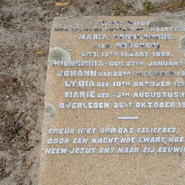 TERBLANCHE Maria nee BRÖKER 1890-1931 :: TERBLANCHE Marie 1919-1931 :: TERBLANCHE Lydia 1915-1931