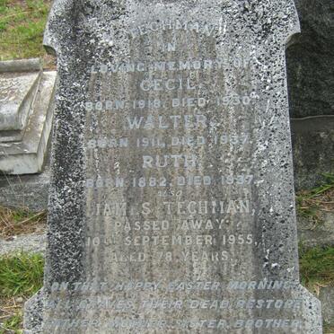 TECHMAN James -1955 :: TECHMAN Ruth 1882-1937 :: TECHMAN Cecil 1918-1930 :: TECHMAN Walter 1911-1937