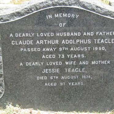TEAGLE Claude Arthur Adolphus -1950 &amp; Jessie -1974