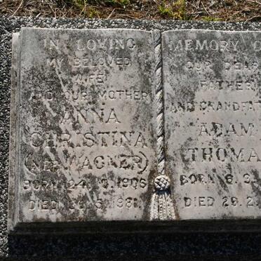 THOMAS Adam 1904-1988 &amp; Anna Christina WAGNER 1806-1981