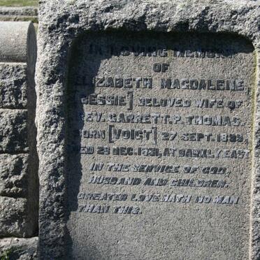 THOMAS Elizabeth Magdalene nee VOIGT 1899-1931