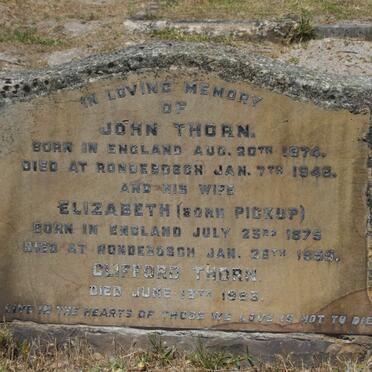 THORN John 1874-1946 &amp; Elizabeth PICKUP 1875-1955 :: THORN Clifford -1963
