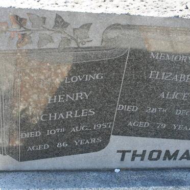 THOMAS Henry Charles -1957 &amp; Elizabeth Alice -1960