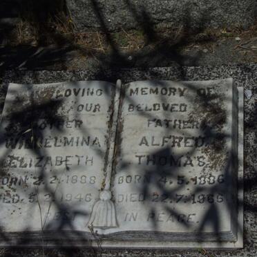 THOMAS Alfred 1886-1966 &amp; Wilhelmina Elizabeth 1888-1946