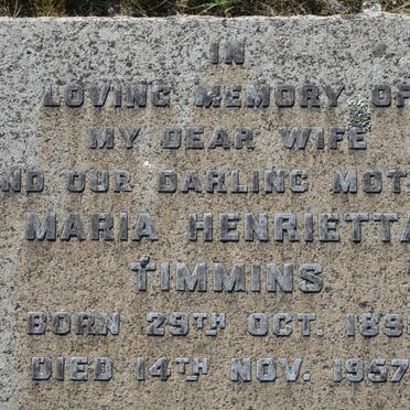 TIMMINS Maria Henrietta 1898-1957