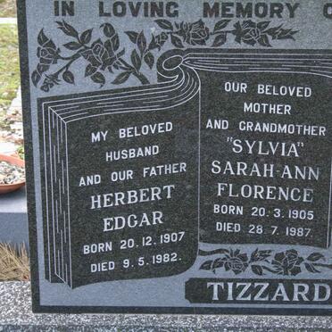 TIZZARD Herbert Edgar 1907-1982 &amp; Sarah-Ann Florence 1905-1987 