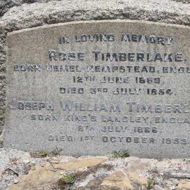 TIMBERLAKE Joseph William 1866-1959 &amp; Rose 1869-1954