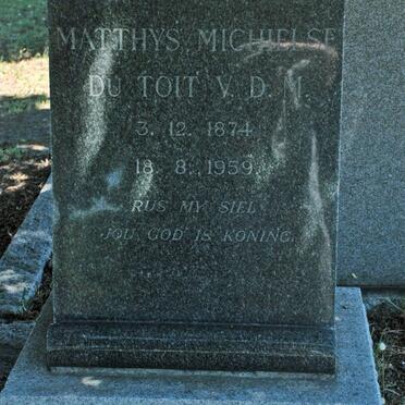 TOIT Matthys Michielse, du 1874-1959