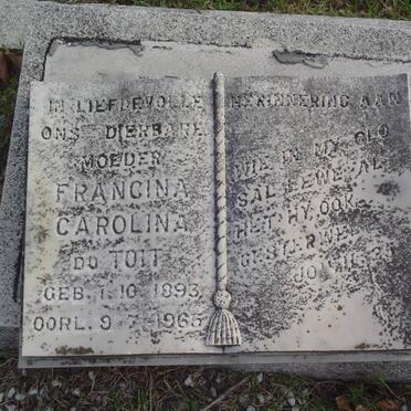 TOIT Francina Carolina, du 1893-1965