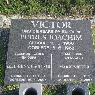 VICTOR Petrus Joachim 1900-1962 :: VICTOR Z.H. 1931-2007 &amp; Marie 1930-2007