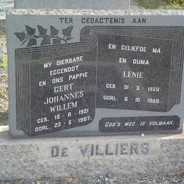 VILLIERS Gert Johannes Willem, de 1921-1967 &amp; Lenie 1920-1989